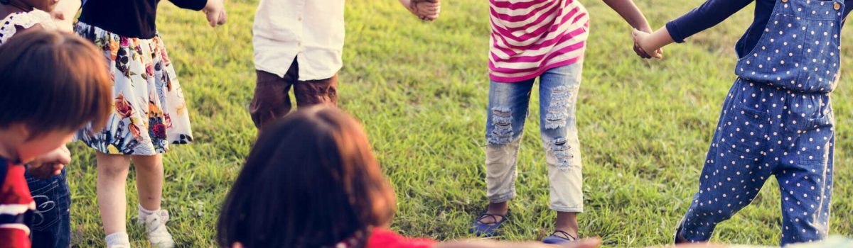 Diversity Group Of Kids Holding Hands in Circle